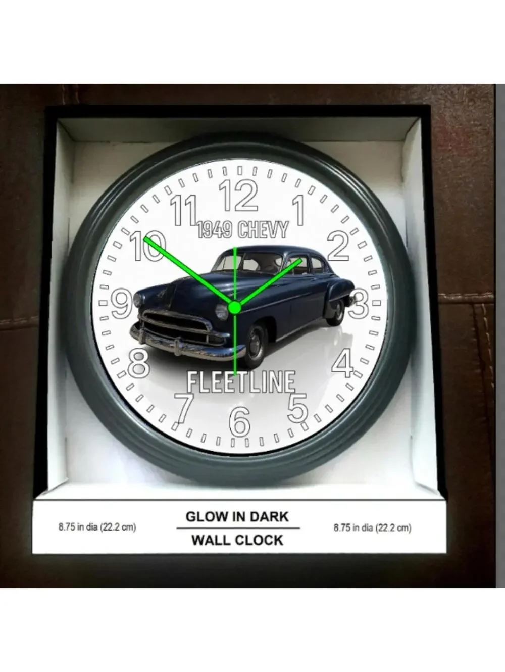 1949 Chevy Chevrolet Fleetline Glow in The Dark Wall Clock New!